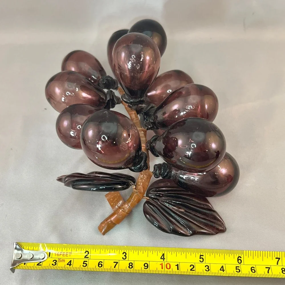 Unbranded Glass Grapes Amethyst Purple Good Vintage Mid Century Modern Decor
